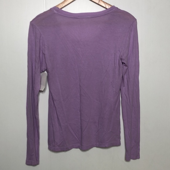 SUNDRY Lavender White Star Printed Long Sleeved Light Tee Large NEW - Picture 6 of 8